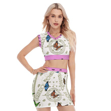 Load image into Gallery viewer, Superhero Society Golden Butterfly Collarless V Collar Vest Skirt Set