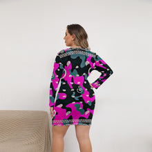 Load image into Gallery viewer, Superhero Society Jazzmen Pink Camouflage Mesh Dress (Plus Size L-5XL)