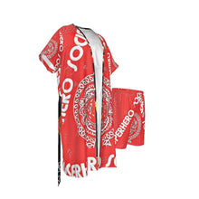 Load image into Gallery viewer, Superhero Society Red Shield Unisex Collarless Silk Pajamas Suit