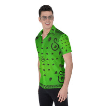 Load image into Gallery viewer, Superhero Society Turtle Green Men's Short Button Up Shirt