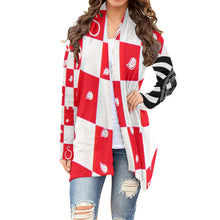 Load image into Gallery viewer, Superhero Society Red Diamond Mix Women's Long Sleeve Cardigan