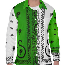 Load image into Gallery viewer, Superhero Society Turtle Green Casual Mix Men's Long Sleeve Shirt