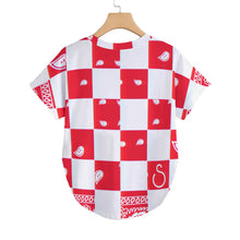 Load image into Gallery viewer, Superhero Society Red Diamond Women's T-shirt with Irregular Hem (Plus Size)