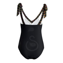 Load image into Gallery viewer, S Society Spring Stacked Fade Blk Tie Shoulder One Piece Padded Swimsuit