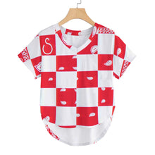 Load image into Gallery viewer, Superhero Society Red Diamond Women's T-shirt with Irregular Hem (Plus Size)