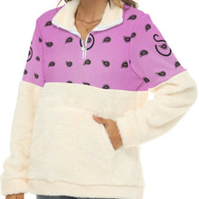 Load image into Gallery viewer, Superhero Society Jazzmen Pink Women's Borg Fleece Sweatshirt w/ Half Zip