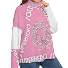 Load image into Gallery viewer, Superhero Society Girly Girl Pink Women's Turtleneck Knitted Sweater (Plus Size)