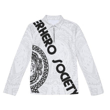 Load image into Gallery viewer, Superhero Society Shield Club House Men's Lapel Shirt w/ Neckline Zipper Closure