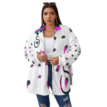 Load image into Gallery viewer, Superhero Society Pink Ice Unisex Borg Fleece Stand-up Collar Coat w/ Zipper (Plus Size)