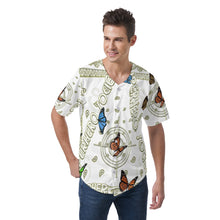 Load image into Gallery viewer, Superhero Society Golden Butterfly Short Sleeve Baseball Jersey
