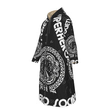 Load image into Gallery viewer, Superhero Society Black Shield Long Fleece Zip Up Windbreaker Jacket