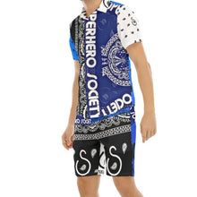 Load image into Gallery viewer, Superhero Society Blue Nights Blend Men's Short Sleeve Shirt Sets