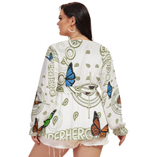 Load image into Gallery viewer, Superhero Society Golden ButterflyV-neck T-shirt With Waistband (Plus Size)