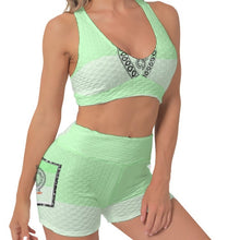 Load image into Gallery viewer, Superhero Society Green Glow Women's Sports Bra Suit Set