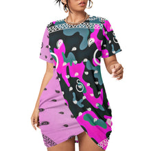 Load image into Gallery viewer, Superhero Society Jazzmen Pink Camouflage Stacked Hem Dress (plus size L-5XL)