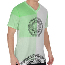 Load image into Gallery viewer, Superhero Society Green Glow V-Neck T-Shirt