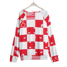 Load image into Gallery viewer, Superhero Society Red Diamond Women's Mirco Fleece Raglan Sweatshirt