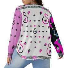 Load image into Gallery viewer, Superhero Society Pink Ice Mix Women's V-neck T-shirt w/ Curved Hem (Plus Size)