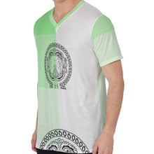 Load image into Gallery viewer, Superhero Society Green Glow V-Neck T-Shirt