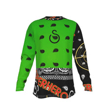 Load image into Gallery viewer, Superhero Society Turtle Green Black Box Long Sleeve T-Shirt