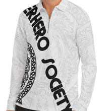 Load image into Gallery viewer, Superhero Society Shield Club House Men's Lapel Shirt w/ Neckline Zipper Closure