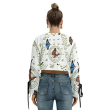 Load image into Gallery viewer, Superhero Society Golden Butterfly Long Sleeve Cropped Sweatshirt With Lace up