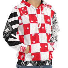 Load image into Gallery viewer, Superhero Society Red Diamond Mix Men's Pullover Velvet Hoodie