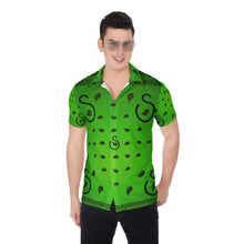 Load image into Gallery viewer, Superhero Society Turtle Green Men's Short Button Up Shirt