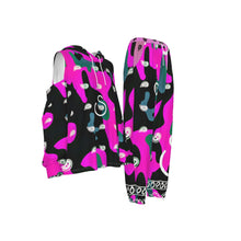 Load image into Gallery viewer, Superhero Society Jazzmen Pink Camouflage Cold-Shoulder Hoodie Sports Suit