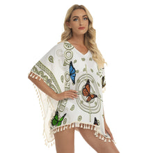 Load image into Gallery viewer, Superhero Society Golden Butterfly Square Fringed Shawl