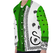 Load image into Gallery viewer, Superhero Society Turtle Green Casual Mix Men's Long Sleeve Shirt