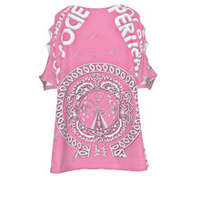Load image into Gallery viewer, Superhero Society Girly Girl Pink Women's Shoulder Cutout Shirt w/ Zipper Closure