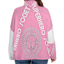 Load image into Gallery viewer, Superhero Society Girly Girl Pink Women's Turtleneck Knitted Sweater (Plus Size)