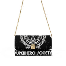Load image into Gallery viewer, Superhero Society Black Shield Berlin Shoulder Bag w/ Chain