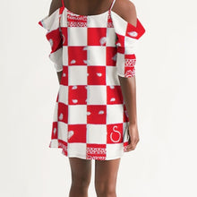 Load image into Gallery viewer, Superhero Society Red Diamond Women's Open Shoulder A-Line Dress