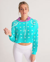 Load image into Gallery viewer, Superhero Society Neon Blue Women's Cropped Hoodie
