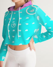 Load image into Gallery viewer, Superhero Society Neon Blue Women's Cropped Hoodie