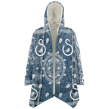 Load image into Gallery viewer, Superhero Society Billie Jean Light Blue Micro Mink Hoodie Cloak