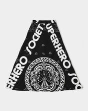 Load image into Gallery viewer, Superhero Society Black/White Twin Women's A-Line Midi Skirt