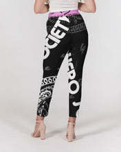 Load image into Gallery viewer, Superhero Society Black/White Twin Women's Belted Tapered Pants