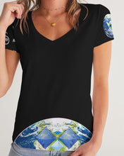 Load image into Gallery viewer, iSuperhero Jay Merch Women's Black V-Neck Tee