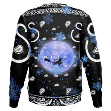 Load image into Gallery viewer, Superhero Society Black Sleigh Holiday Unisex Sweater