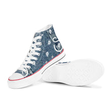 Load image into Gallery viewer, S Society Billie Jean Light Blue High Top Chucks Sneakers w/ white bottom