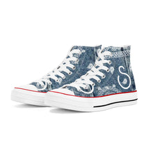 Load image into Gallery viewer, S Society Billie Jean Light Blue High Top Chucks Sneakers w/ white bottom