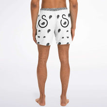 Load image into Gallery viewer, Superhero Society OG White Shorter-length Swim Trunk