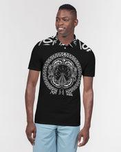 Load image into Gallery viewer, Superhero Society Black Shield Slim Fit Short Sleeve Polo