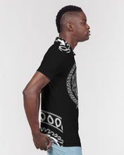 Load image into Gallery viewer, Superhero Society Black Shield Slim Fit Short Sleeve Polo