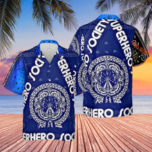 Load image into Gallery viewer, Superhero Society OG Classic Black & Blue Night Hawaiian Shirt