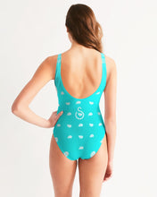 Load image into Gallery viewer, Superhero Society Neon Blue Women's One-Piece Swimsuit