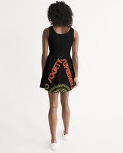 Load image into Gallery viewer, Superhero Society Solid Black Scoop Neck Skater Dress
